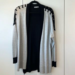 DEX black and grey open cardigan size XL